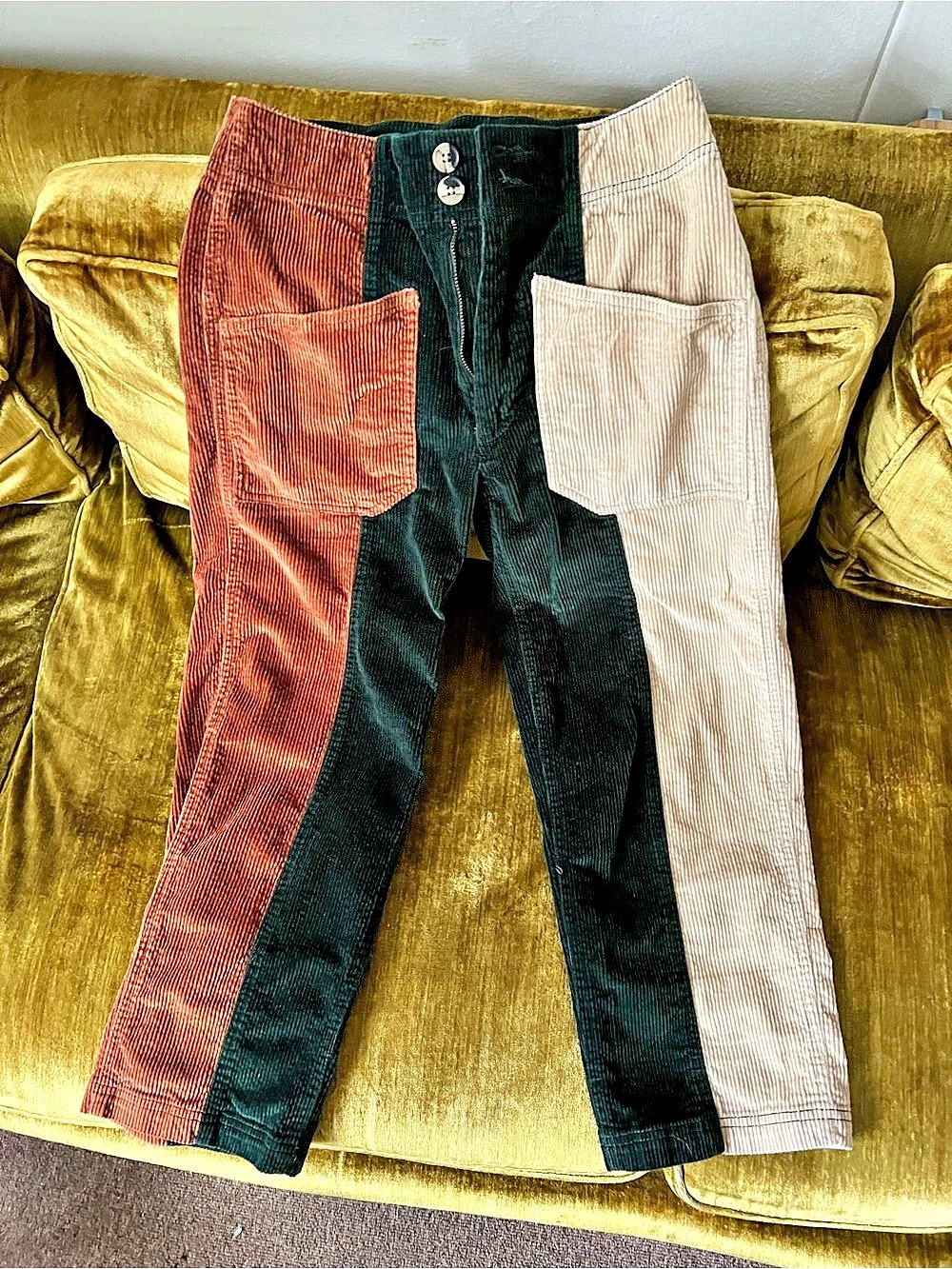 Kavu Color Block Corduroy Pants  Women’s Size 4 Like New